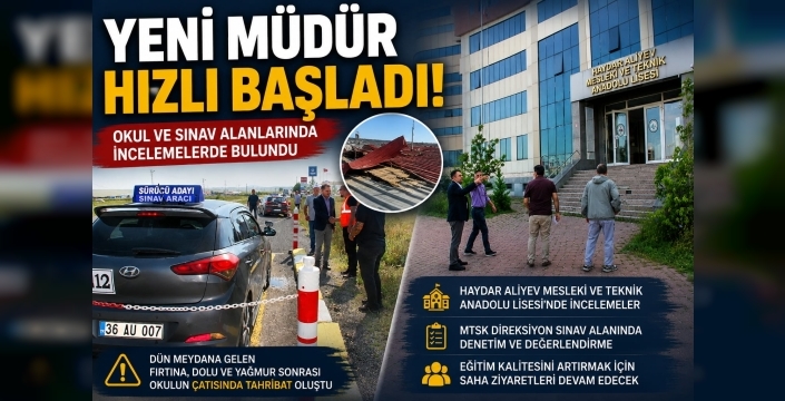 Kars İl Millî Eğitim Müdürü Vasıf Munis'ten Okul ve Sınav Alanına İnceleme Ziyareti