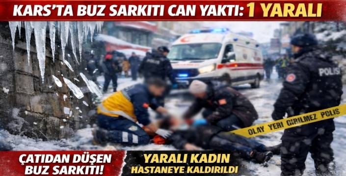 Kars’ta Buz Sarkıtı Can Yaktı: 1 Yaralı