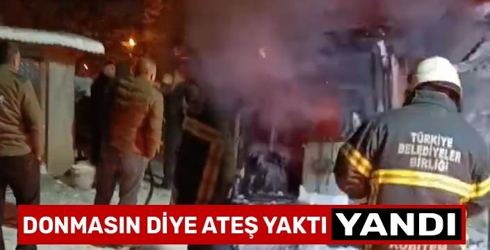 Kars’ta Garajda Donmasın Diye Altında Ateş Yakılan Araç Alev Aldı