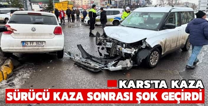 Kars’ta İki Aracın Karıştığı Kaza Korkuttu