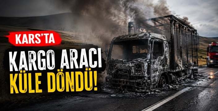 KARS’TA KARGO ARACI ALEV ALEV YANDI