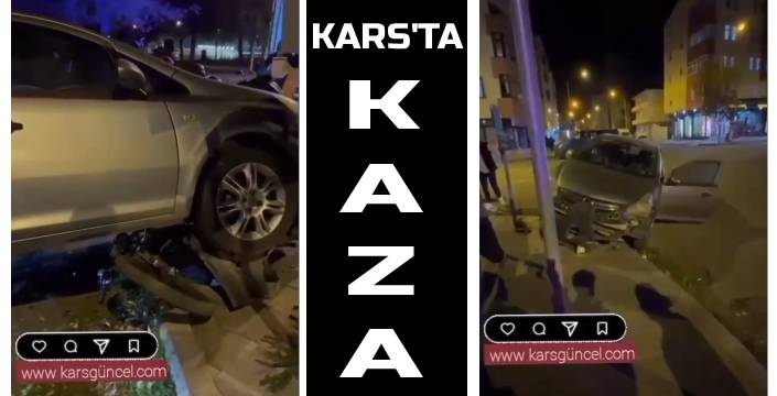 Kars’ta Otomobil ile Motosiklet Çarpıştı