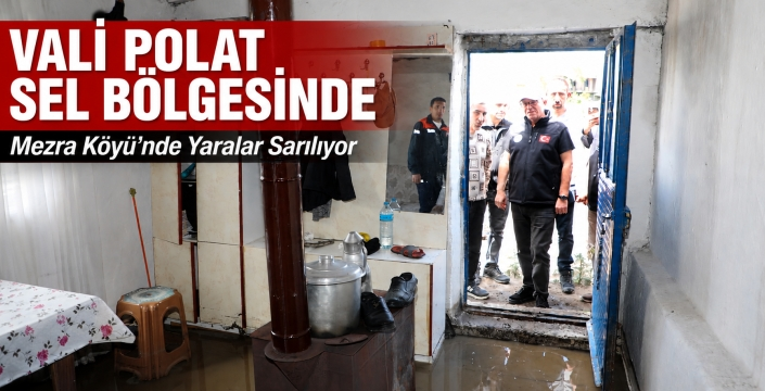 Kars Valisi Ziya Polat Selden Etkilenen Mezra Köyü’nde İncelemelerde Bulundu
