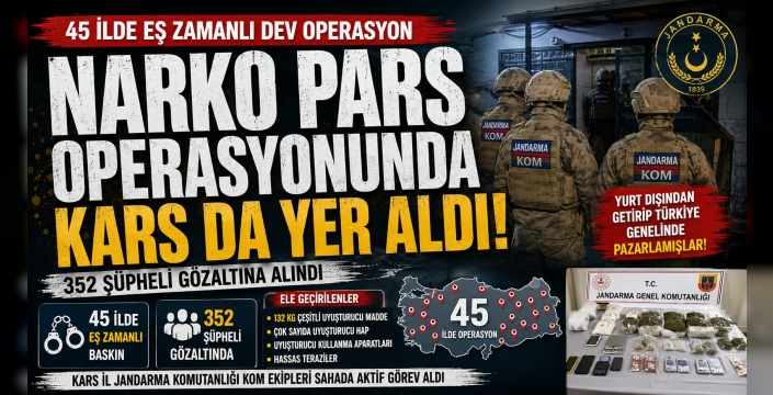 Narko Pars Operasyonunda Kars da Yer Aldı: 352 Şüpheli Gözaltında